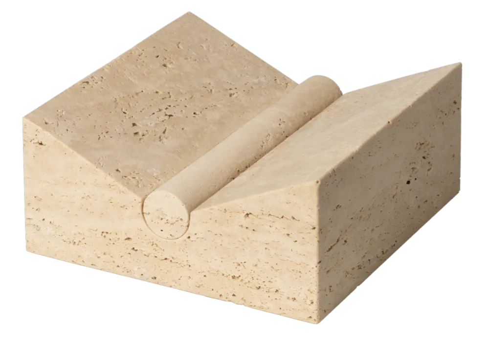Ferm Living Tvara boekensteun-Travertine Beperkte Voorraad