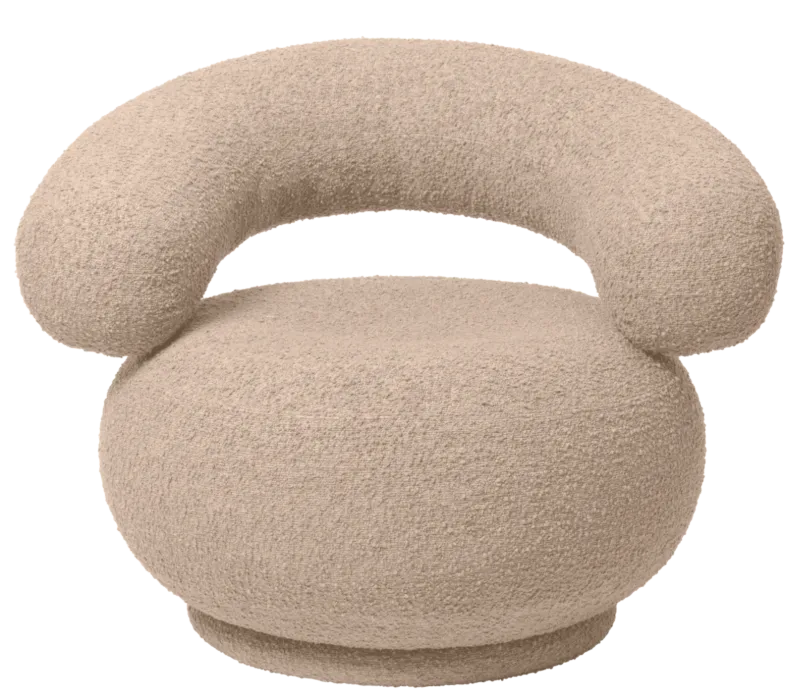 Ferm Living Orbo loungestoel-Zonde swivel-Natural Actieprijs