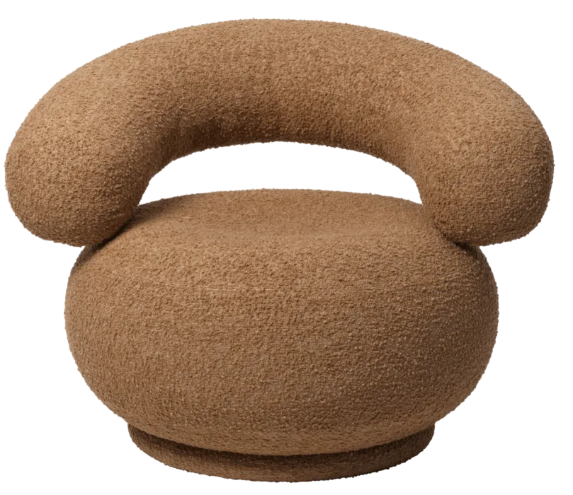 Koop Online Ferm Living Orbo loungestoel-Zonde swivel-Tan