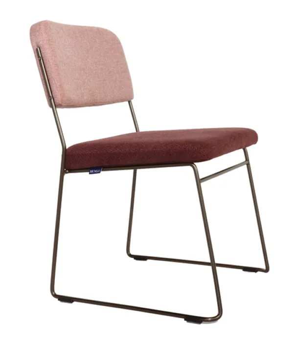 Express Levering Noga Design Lima eetkamerstoel-Rood-roze-Anodic brown