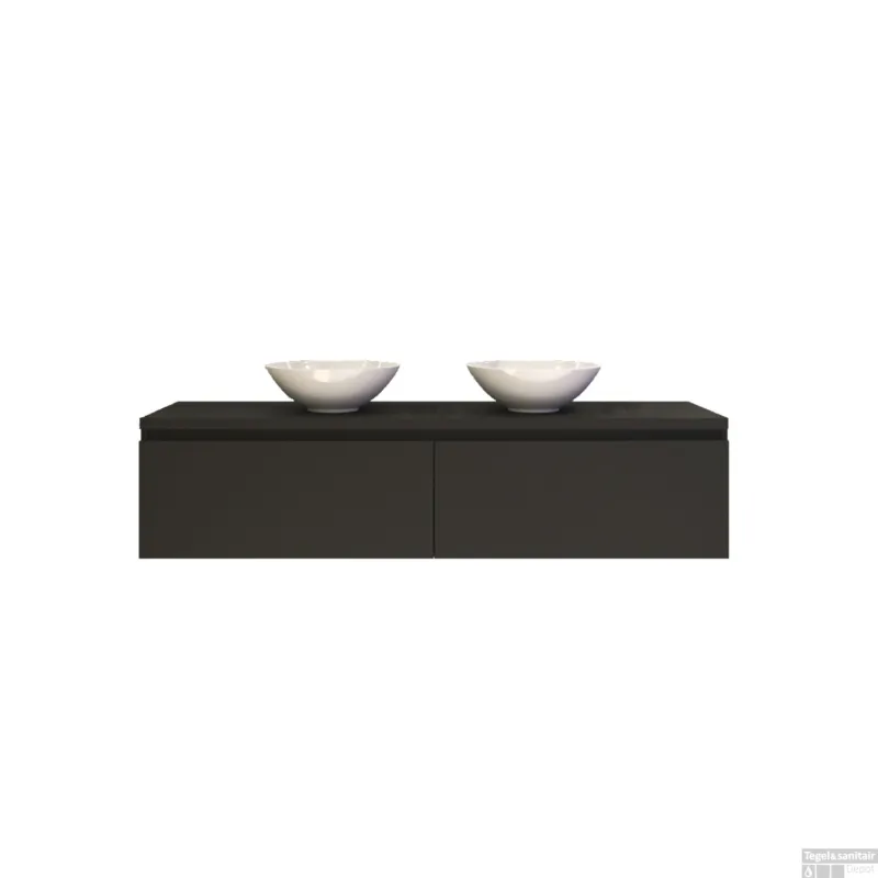 Gliss Design Onderkast Eros 160 cm 2 Lade Mat Zwart OP=OP Gereduceerde Prijs