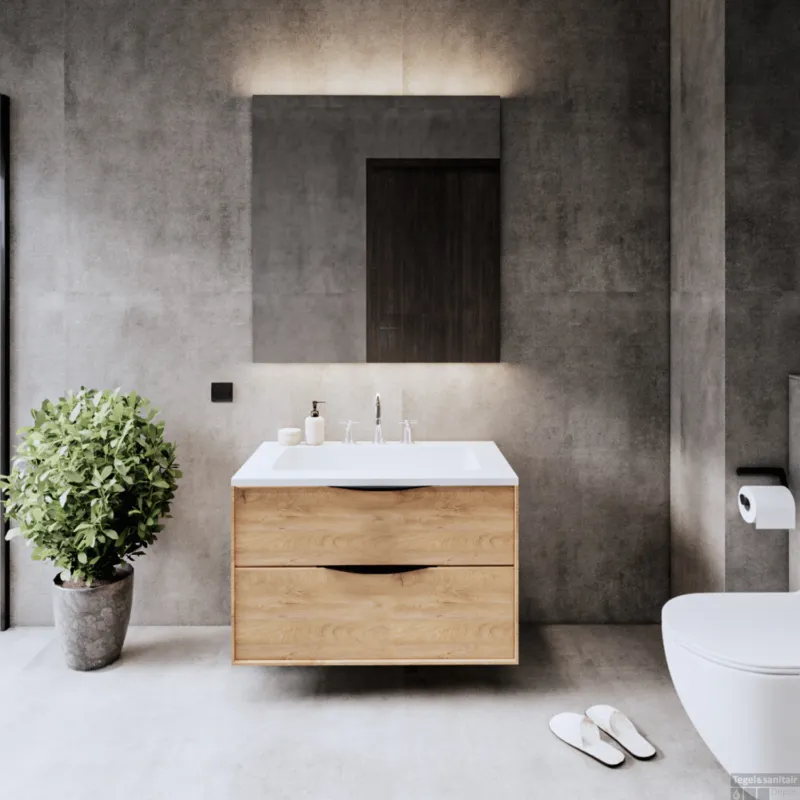 Onderkast Gliss Design Eleganz Hera Zwart 100cm 2 Lades Oak Classic Gecertificeerd