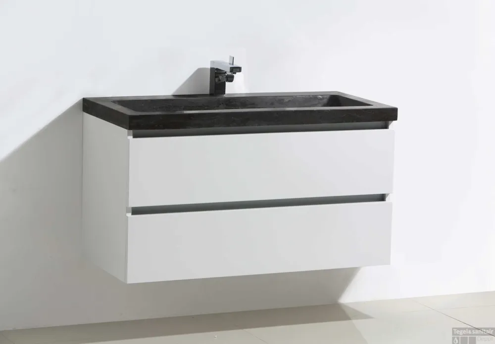 Lage Prijs Badkamermeubelset Sanilux Trend Stone 80x47x50 cm Hoogglans Antraciet