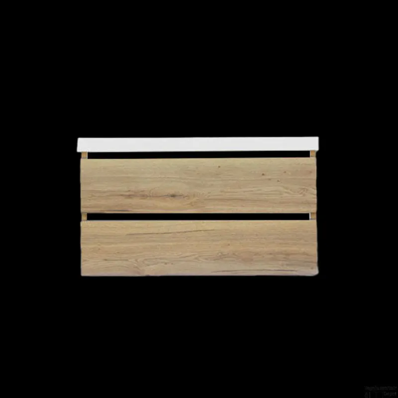Onderkast Sanilux Trendline Met Greeplijst Mat Zwart 120x47x52 Cm Naturel Oak Beperkte Voorraad