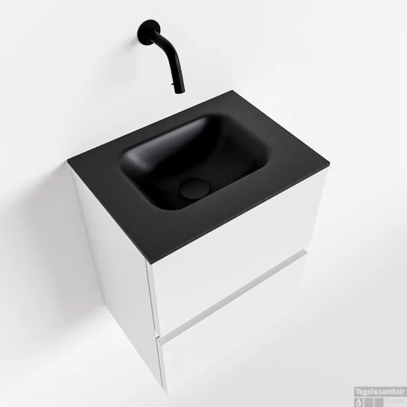 Weekendaanbieding MONDIAZ ADA 40cm toiletmeubel talc. LEX wastafel urban midden zonder kraangat