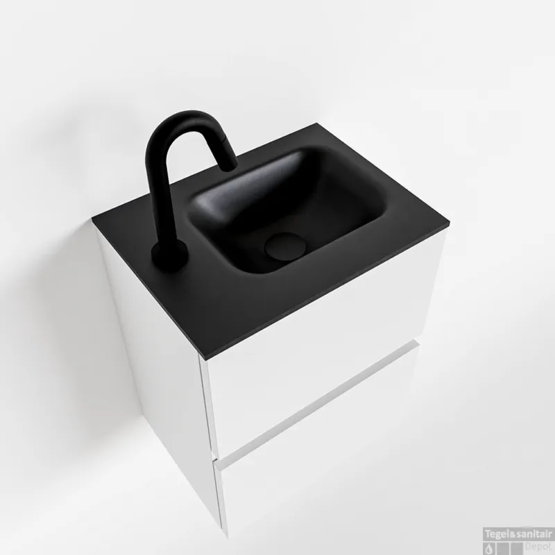 Koop Vandaag MONDIAZ ADA 40cm toiletmeubel talc. LEX wastafel urban links 1 kraangat