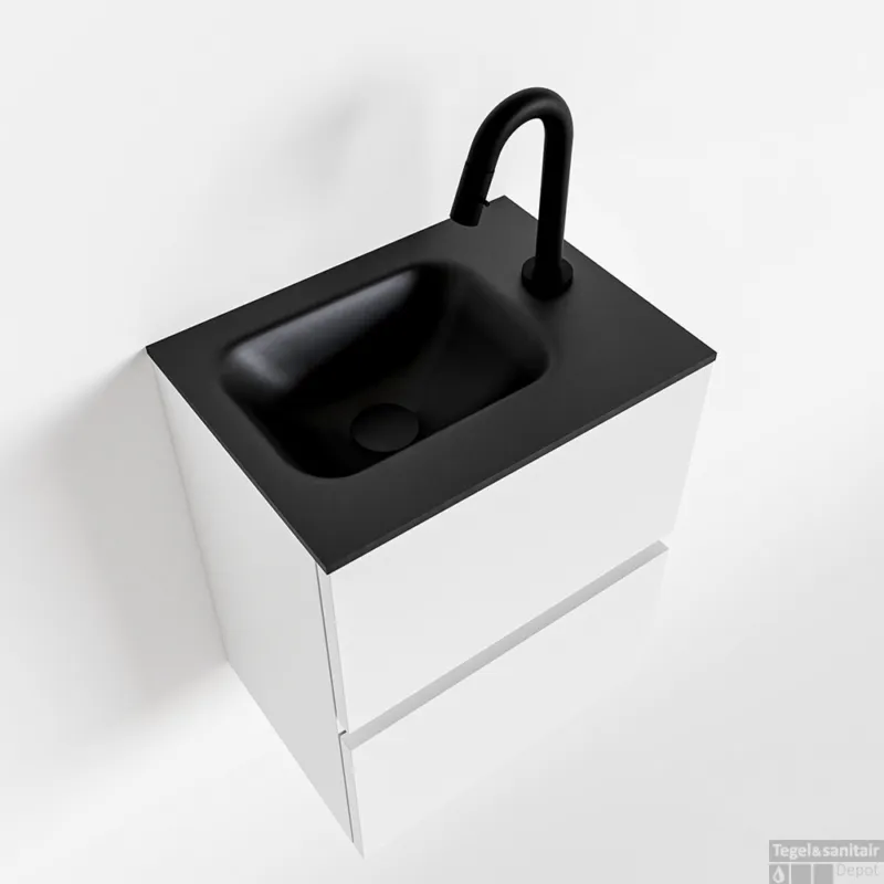 Goedkoop MONDIAZ ADA 40cm toiletmeubel talc. LEX wastafel urban rechts 1 kraangat