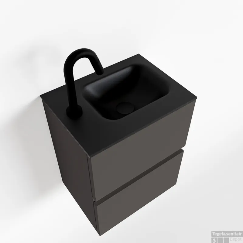 MONDIAZ ADA 40cm toiletmeubel dark grey. LEX wastafel urban links 1 kraangat Gereduceerde Prijs