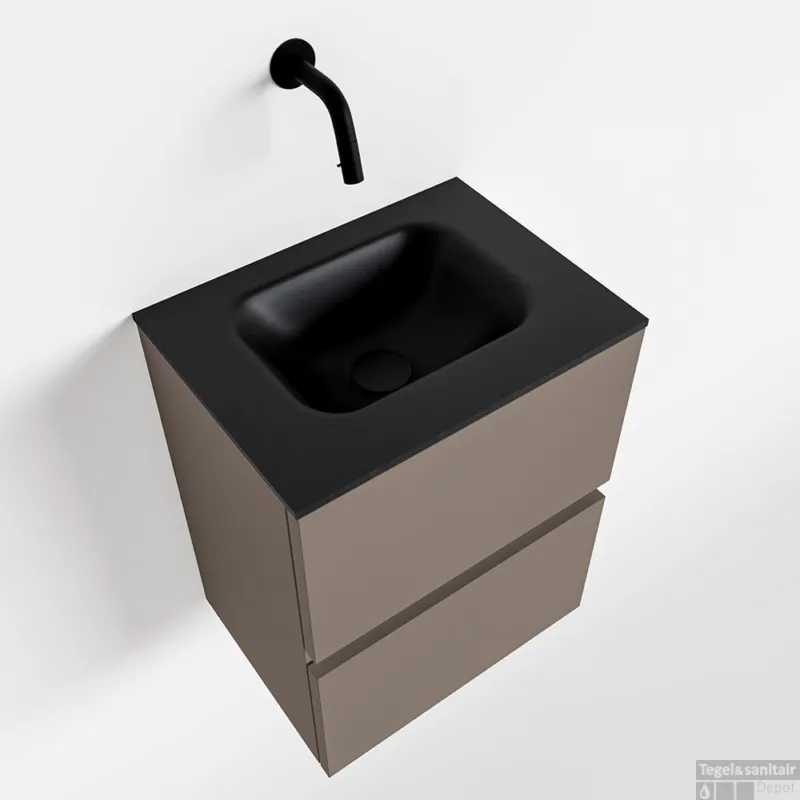 MONDIAZ ADA 40cm toiletmeubel smoke. LEX wastafel urban midden zonder kraangat Veilige Betaling