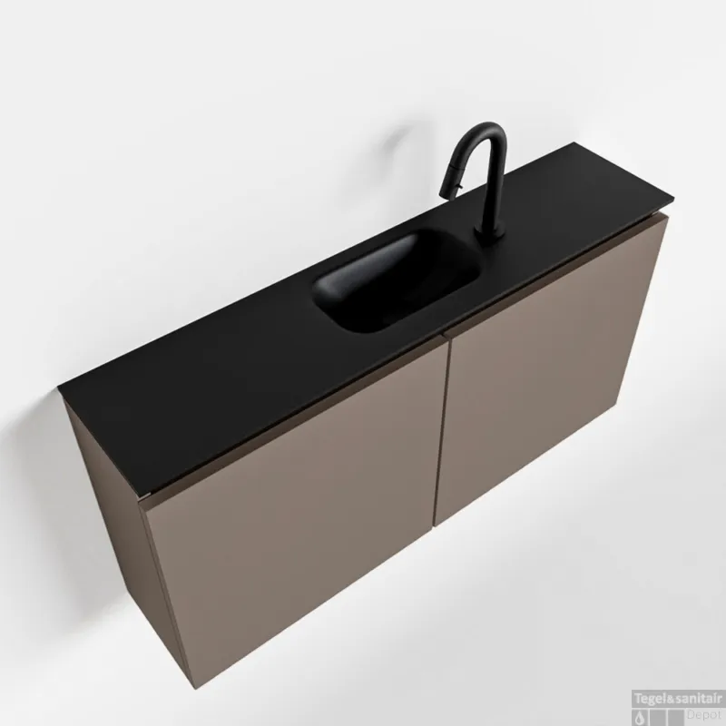 Op = Op MONDIAZ TURE 100cm toiletmeubel smoke. EDEN wastafel urban midden 1 kraangat