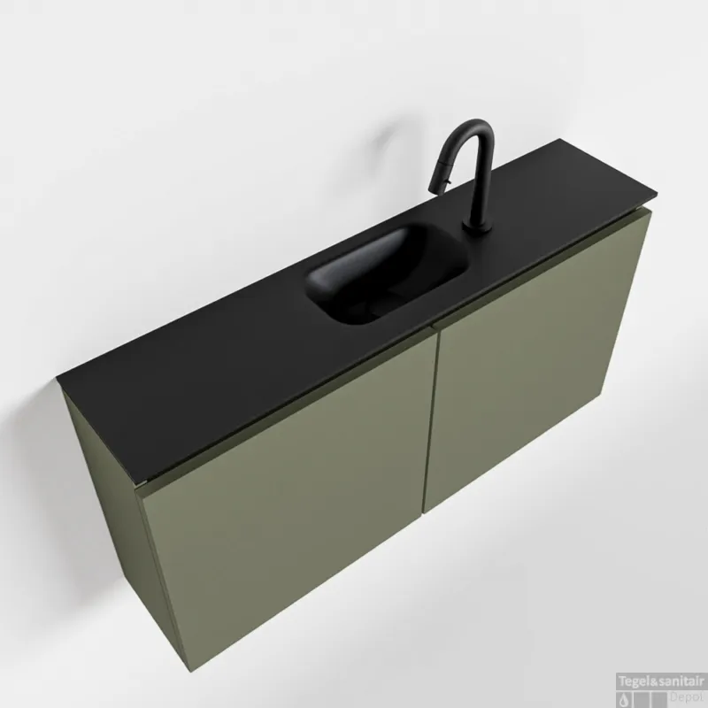 Tijdelijk Beschikbaar MONDIAZ TURE 100cm toiletmeubel army. EDEN wastafel urban midden 1 kraangat