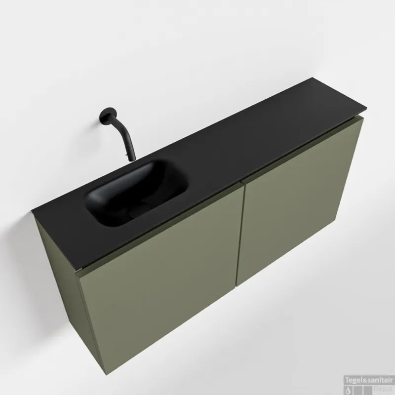 MONDIAZ TURE 100cm toiletmeubel army. EDEN wastafel urban links geen kraangat Koop Online