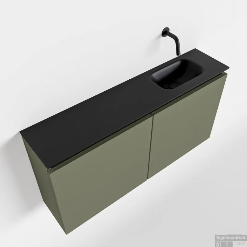 MONDIAZ TURE 100cm toiletmeubel army. EDEN wastafel urban rechts geen kraangat Hete Deal