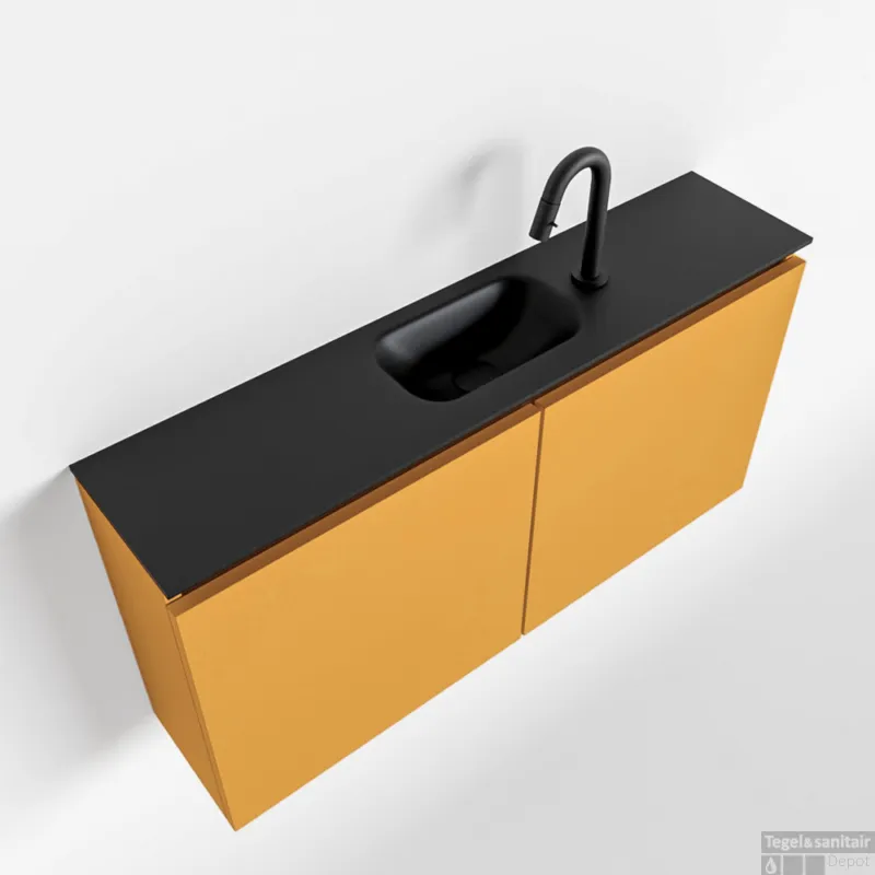 MONDIAZ TURE 100cm toiletmeubel ocher. EDEN wastafel urban midden 1 kraangat Weekendaanbieding