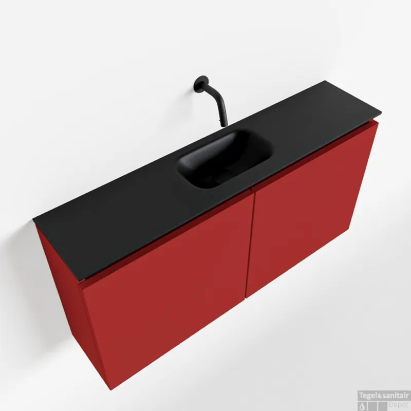 MONDIAZ TURE 100cm toiletmeubel fire. EDEN wastafel urban midden geen kraangat Express Levering