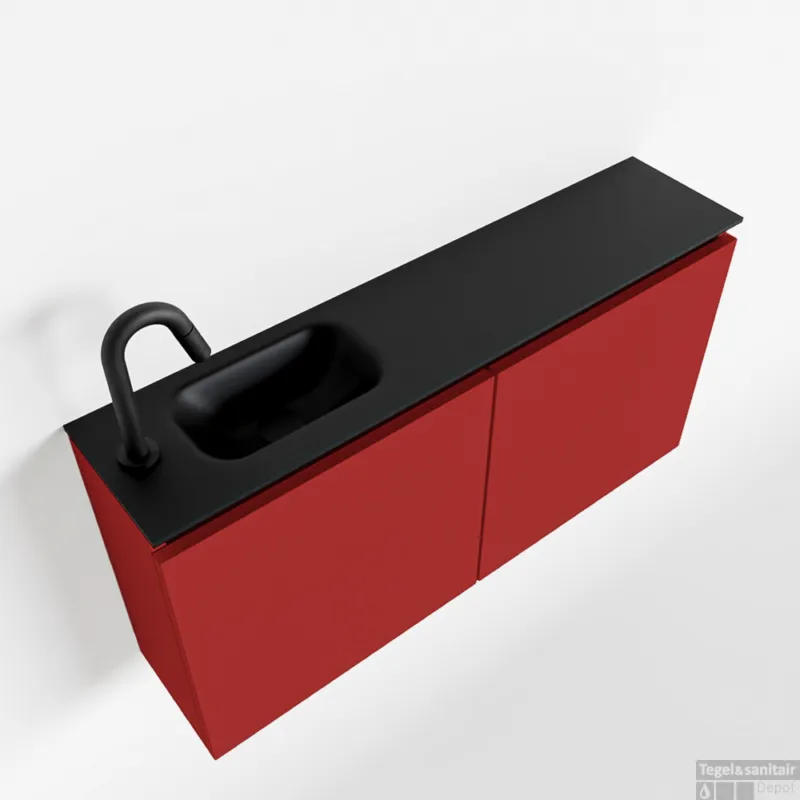 MONDIAZ TURE 100cm toiletmeubel fire. EDEN wastafel urban links 1 kraangat Veilige Betaling