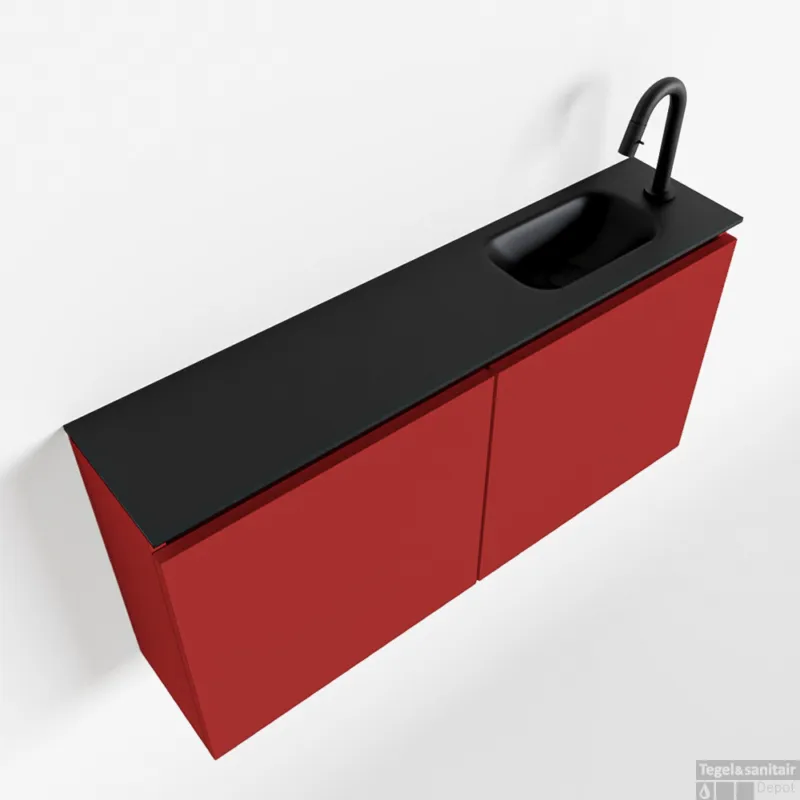 Aanbieding MONDIAZ TURE 100cm toiletmeubel fire. EDEN wastafel urban rechts 1 kraangat