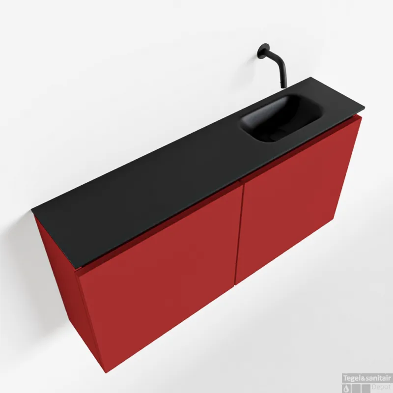 Bestel Nu MONDIAZ TURE 100cm toiletmeubel fire. EDEN wastafel urban rechts geen kraangat