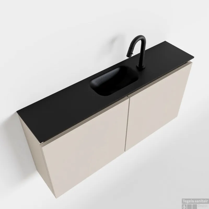 MONDIAZ TURE 100cm toiletmeubel linen. EDEN wastafel urban midden 1 kraangat Weekendaanbieding