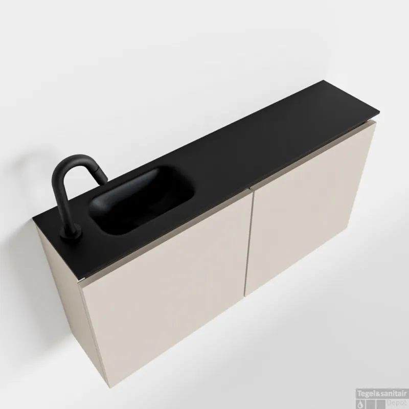 Betrouwbaar MONDIAZ TURE 100cm toiletmeubel linen. EDEN wastafel urban links 1 kraangat