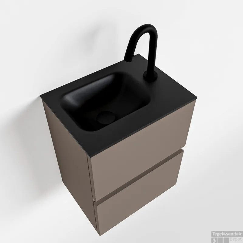 MONDIAZ ADA 40cm toiletmeubel smoke. LEX wastafel urban rechts 1 kraangat Rechtstreeks Van De Fabrikant