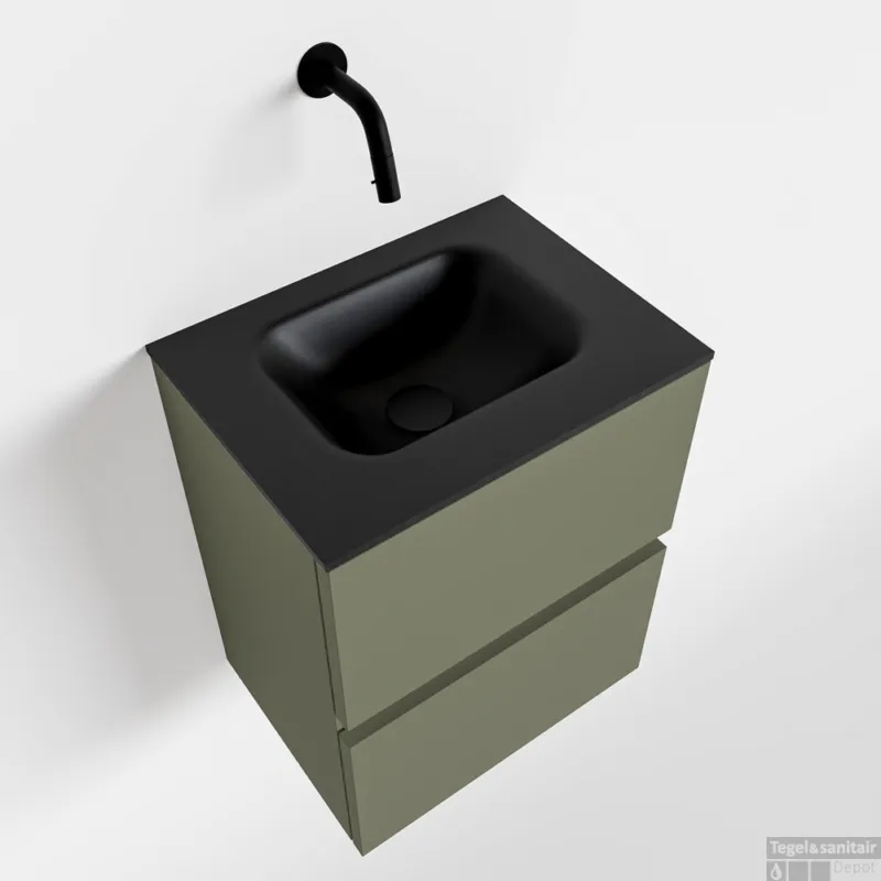 MONDIAZ ADA 40cm toiletmeubel army. LEX wastafel urban midden zonder kraangat Seizoensaanbieding