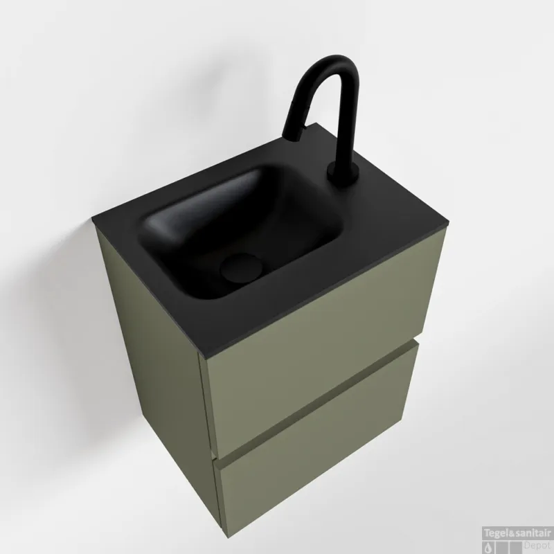 Snelle Levering MONDIAZ ADA 40cm toiletmeubel army. LEX wastafel urban rechts 1 kraangat