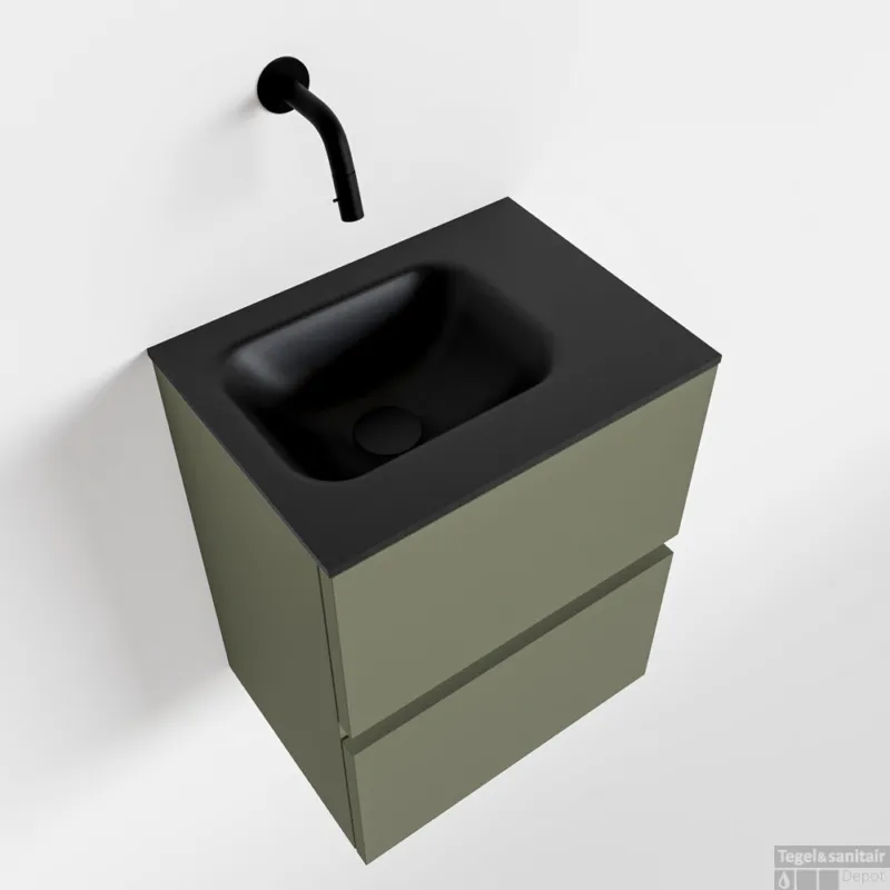 Direct Verzonden MONDIAZ ADA 40cm toiletmeubel army. LEX wastafel urban rechts zonder kraangat