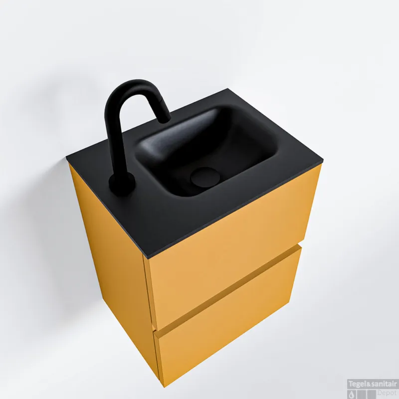 MONDIAZ ADA 40cm toiletmeubel ocher. LEX wastafel urban links 1 kraangat Tijdelijk Beschikbaar