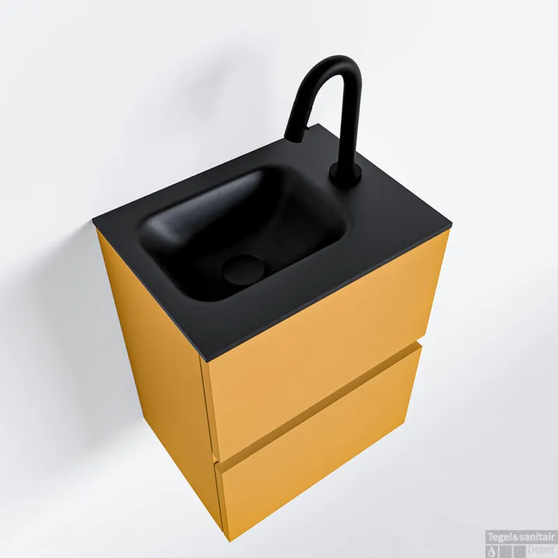Speciale Aanbieding MONDIAZ ADA 40cm toiletmeubel ocher. LEX wastafel urban rechts 1 kraangat