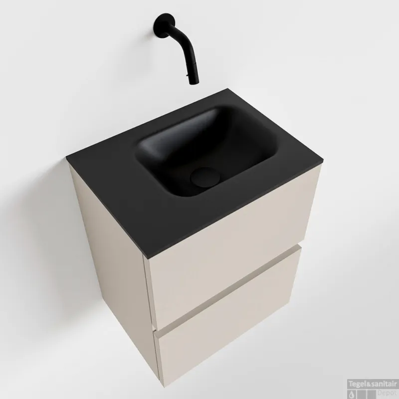 Betaalbaar MONDIAZ ADA 40cm toiletmeubel linen. LEX wastafel urban links zonder kraangat