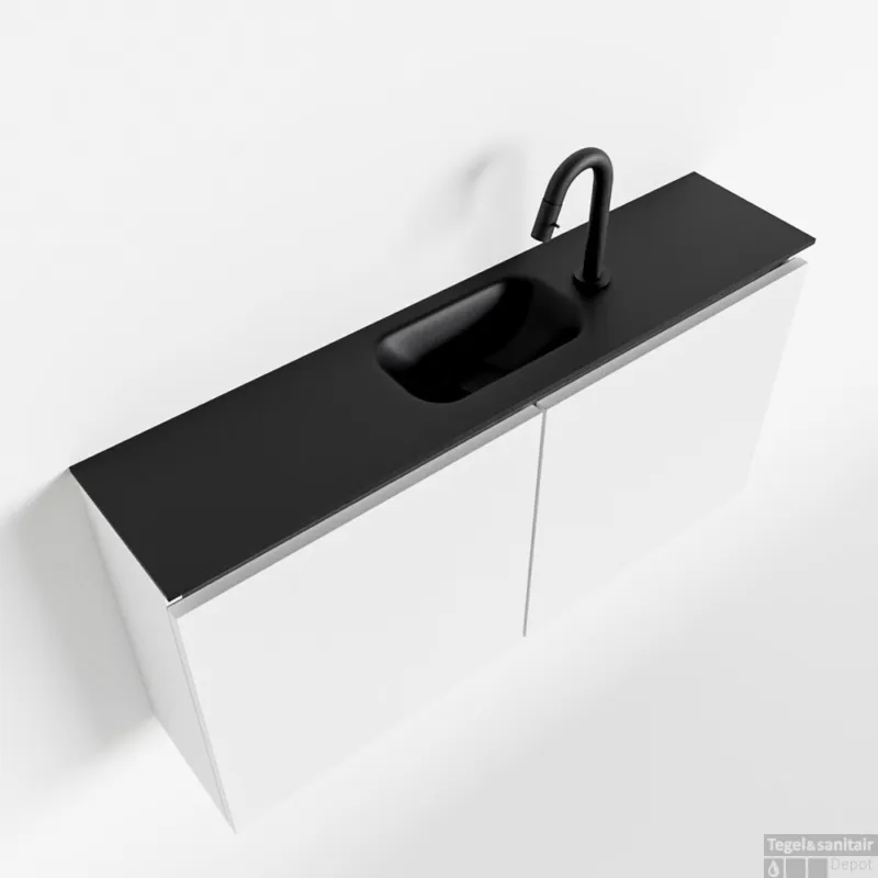 MONDIAZ TURE 100cm toiletmeubel talc. EDEN wastafel urban midden 1 kraangat Alleen Vandaag