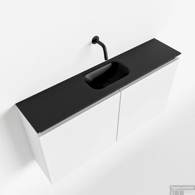MONDIAZ TURE 100cm toiletmeubel talc. EDEN wastafel urban midden geen kraangat Gratis Retour