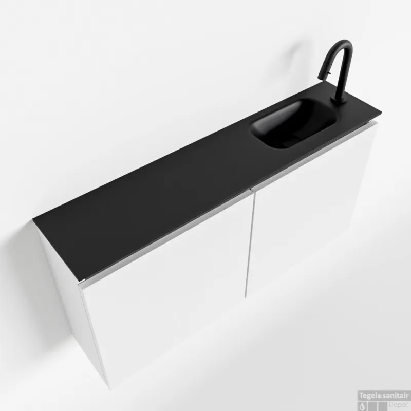 MONDIAZ TURE 100cm toiletmeubel talc. EDEN wastafel urban rechts 1 kraangat Betrouwbaar