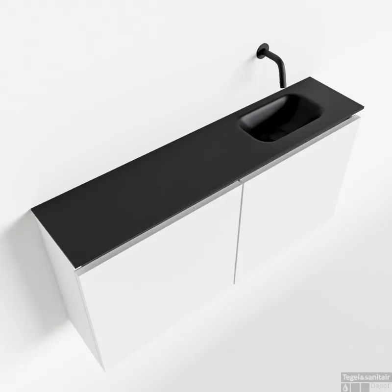 Meest Verkocht MONDIAZ TURE 100cm toiletmeubel talc. EDEN wastafel urban rechts geen kraangat