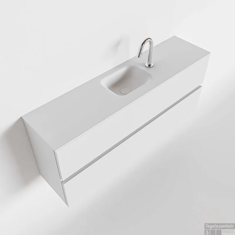 Aanbieding MONDIAZ ADA 120cm toiletmeubel talc. LEX wastafel talc midden 1 kraangat