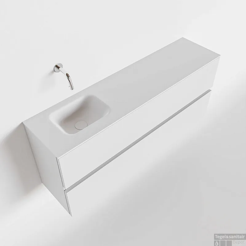 Hete Deal MONDIAZ ADA 120cm toiletmeubel talc. LEX wastafel talc links zonder kraangat