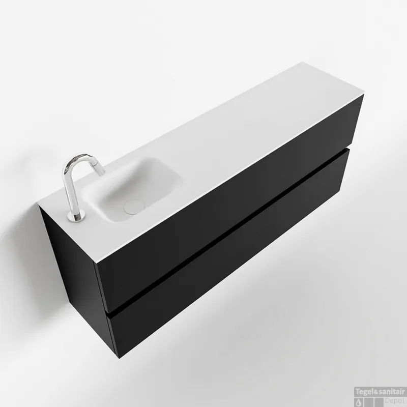 MONDIAZ ADA 120cm toiletmeubel urban. LEX wastafel talc links 1 kraangat Koopje