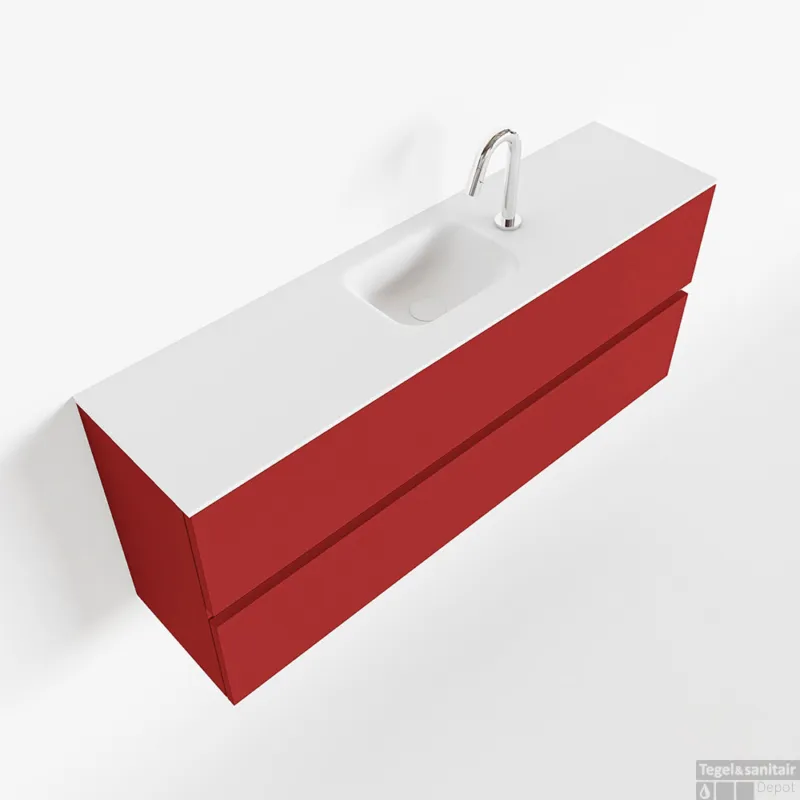 Koopje MONDIAZ ADA 120cm toiletmeubel fire. LEX wastafel talc midden 1 kraangat
