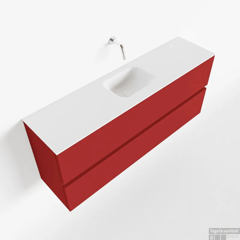 Koop Vandaag MONDIAZ ADA 120cm toiletmeubel fire. LEX wastafel talc midden zonder kraangat