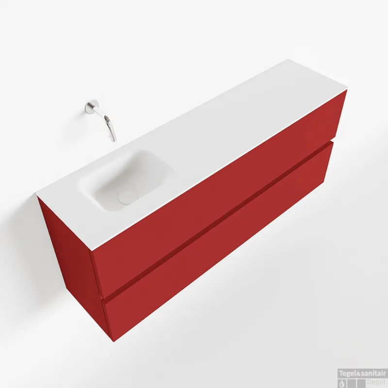 Express Levering MONDIAZ ADA 120cm toiletmeubel fire. LEX wastafel talc links zonder kraangat