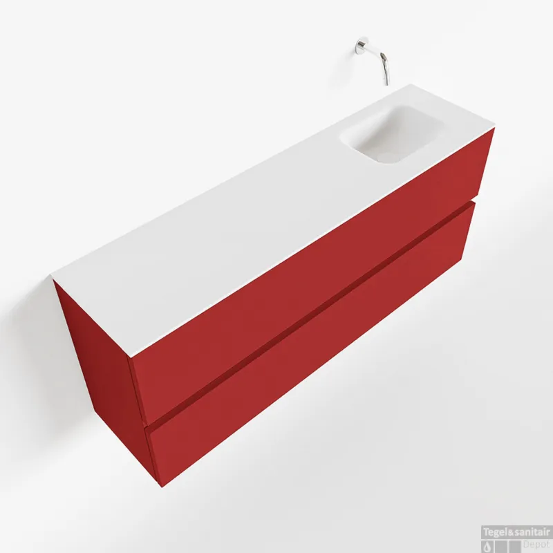 Direct Beschikbaar MONDIAZ ADA 120cm toiletmeubel fire. LEX wastafel talc rechts zonder kraangat