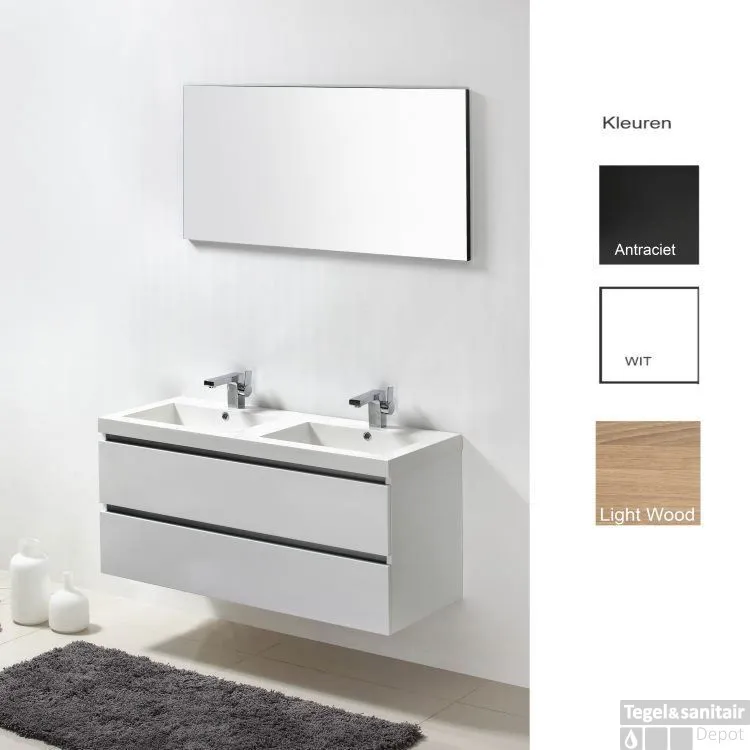 Badkamermeubelset Sanilux Trendline 120x47x50 cm Wit Gecertificeerd