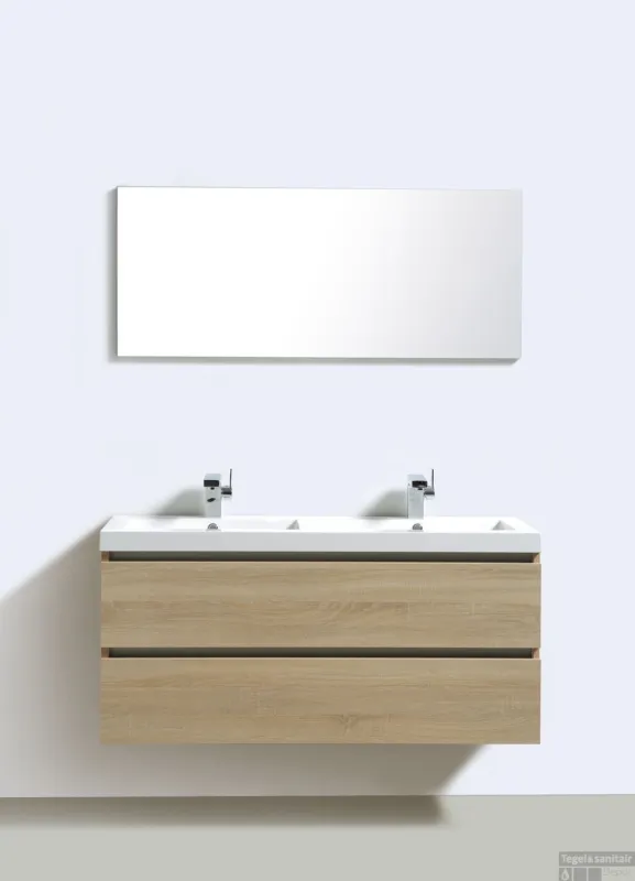 Badkamermeubelset Sanilux Trendline 120x47x50 cm Light Wood Hoge Kwaliteit