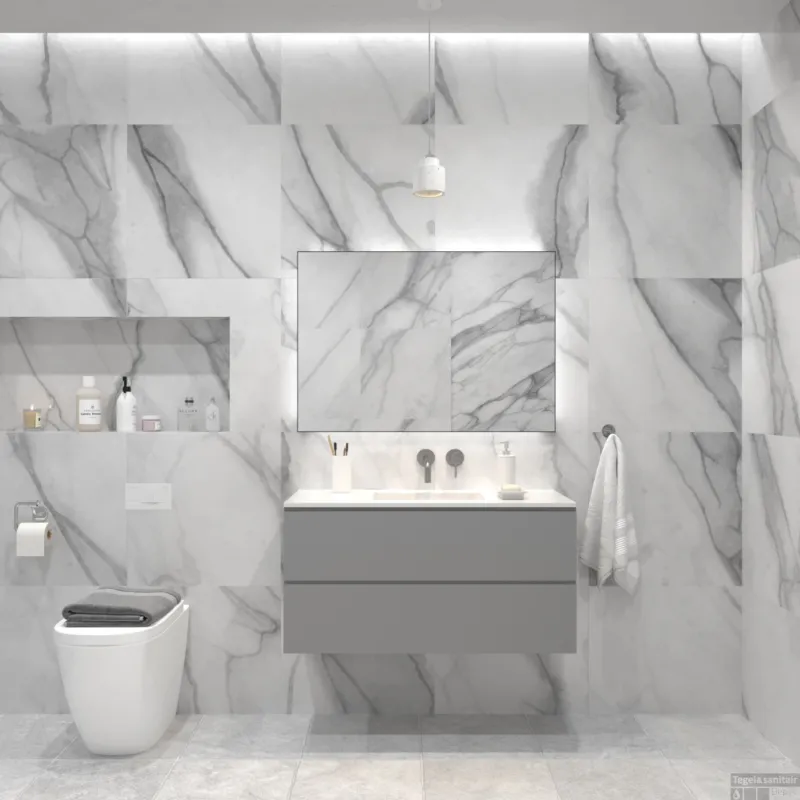 Badkamermeubelset Gliss Hermes 90 cm Beton Grijs Exclusieve Aanbieding