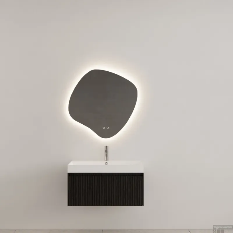 Op = Op Badkamermeubel Gliss Design Timotheus 60 cm Black Veneer (Keuze Wastafel)