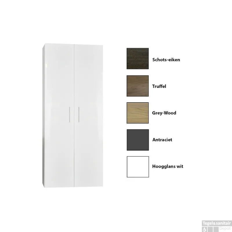Beste Prijs Kolomkast Sanicare Q4/Q15 2-Deurs Soft-Closing 160x67x32 cm Schots-Eiken