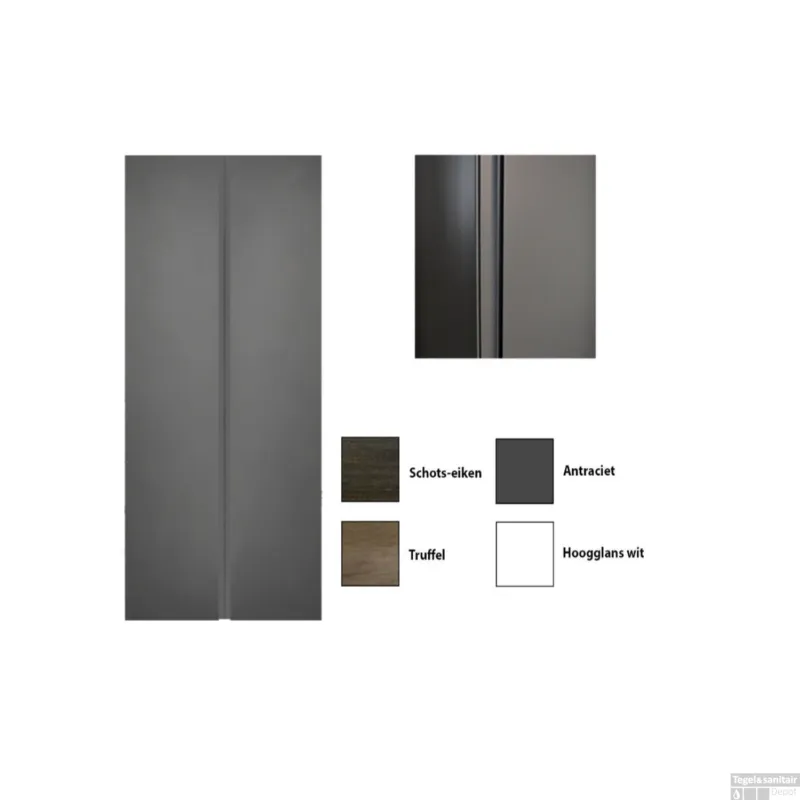 Kolomkast Sanicare Q7 2-Deurs Soft-Closing Greeploos 160x67x32 cm Schots-Eiken Korting