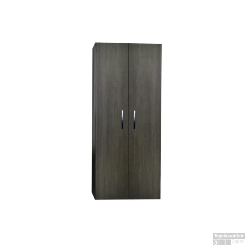 Hete Deal Kolomkast Sanicare Q1/Q12/Q17 2-Deurs Soft-Closing Chromen Greep 160x67x32 cm Schots-Eiken