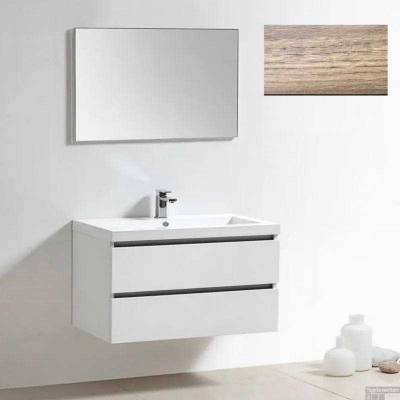 Badkamermeubelset Sanilux Trendline 100x47x50 cm 1 Kraangat Riviera Eiken Veilige Betaling